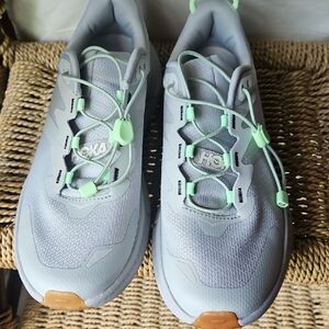 Hoka One Gray and Green Sneakers 8